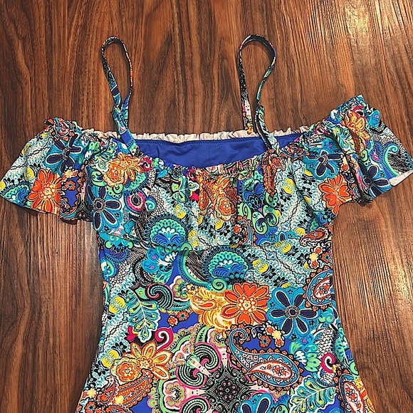 Rod Bleu Beattie Paisley Off the Shoulder - Picture 11 of 16